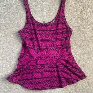 Express Pink Peplum Top